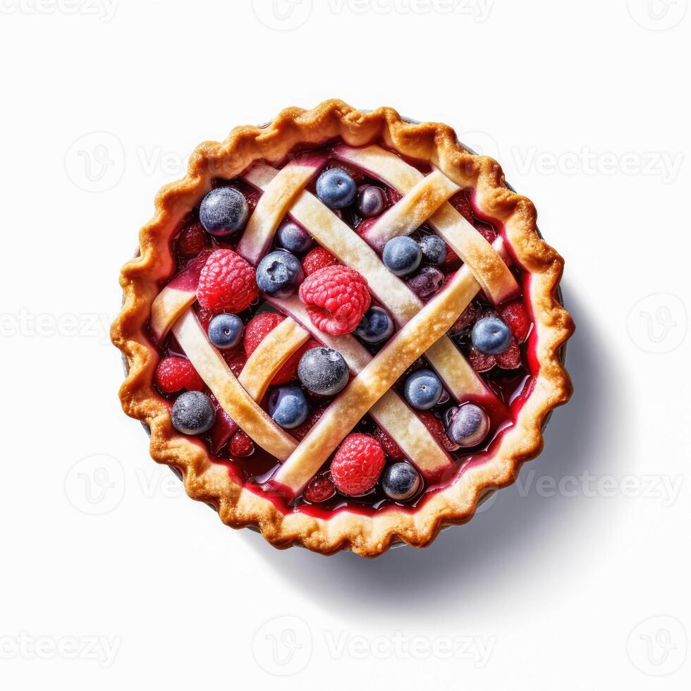 Delicious Berry Pie isolated on white background, photo