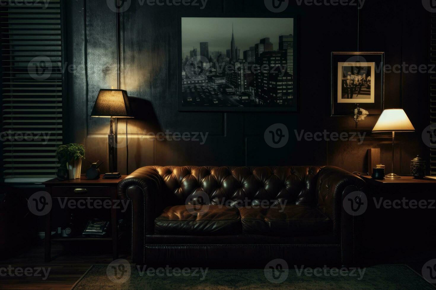 Modern interior design of a living room. Ai gerated photo