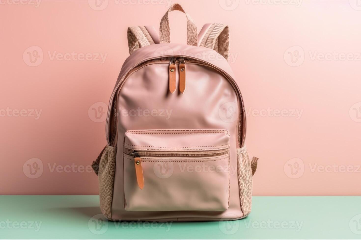 bright school backpack isolated , photo