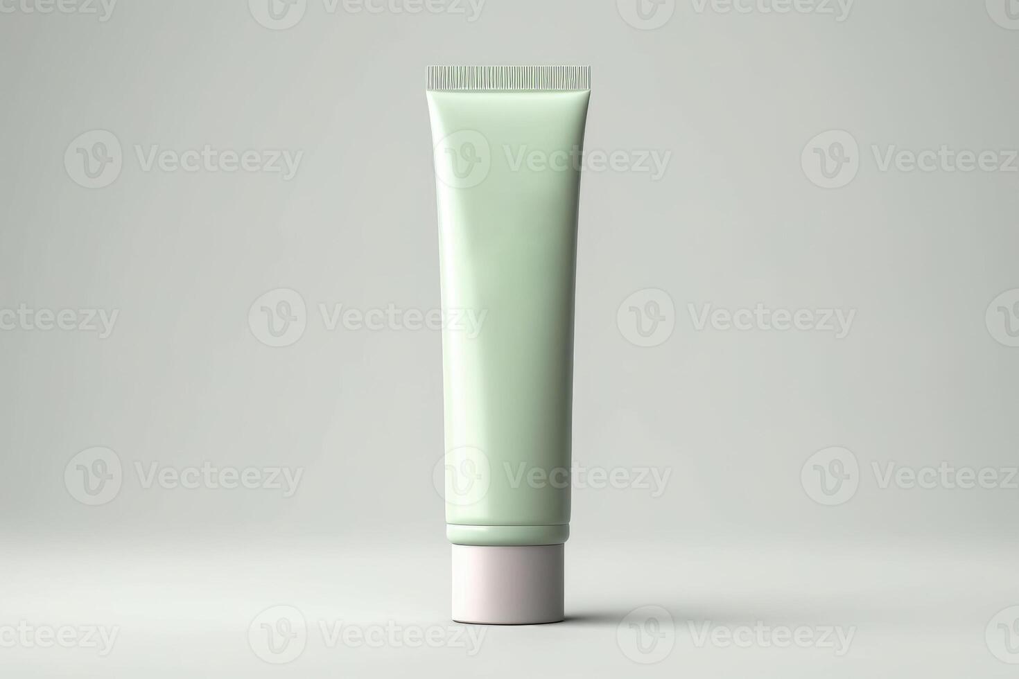 Moisturiser hand cosmetic cream white plastic tube mockup front view. photo