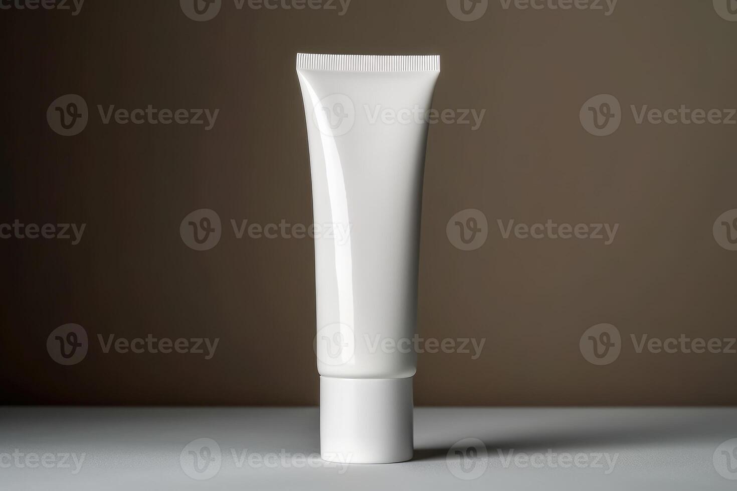 Moisturiser hand cosmetic cream white plastic tube mockup front view. photo