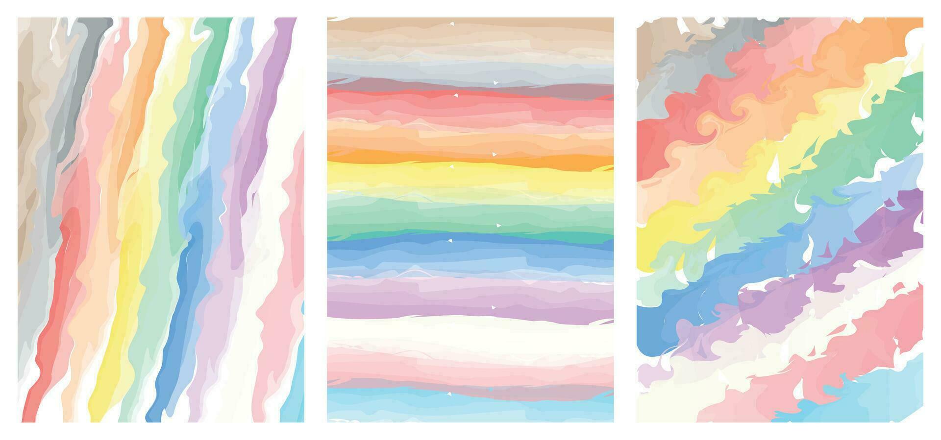 Set lgbt watercolor abstract background with marble liquid effect vector