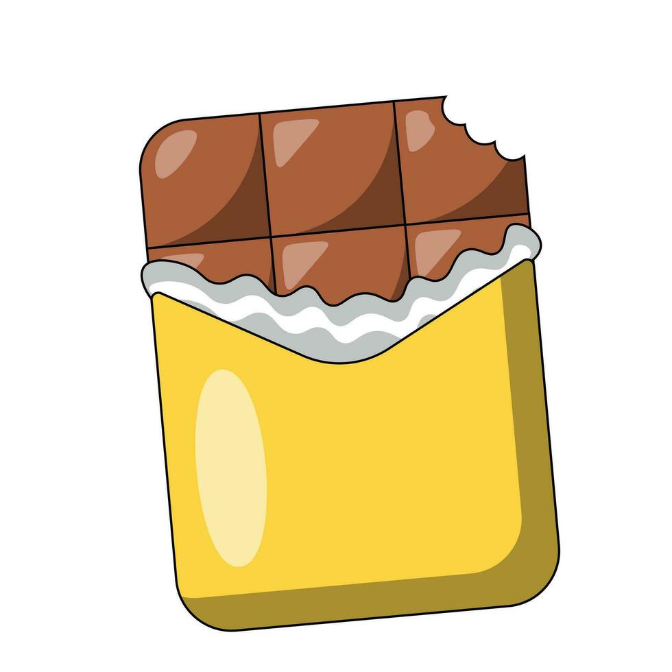 Chocolate bar in a wrapper in color vector
