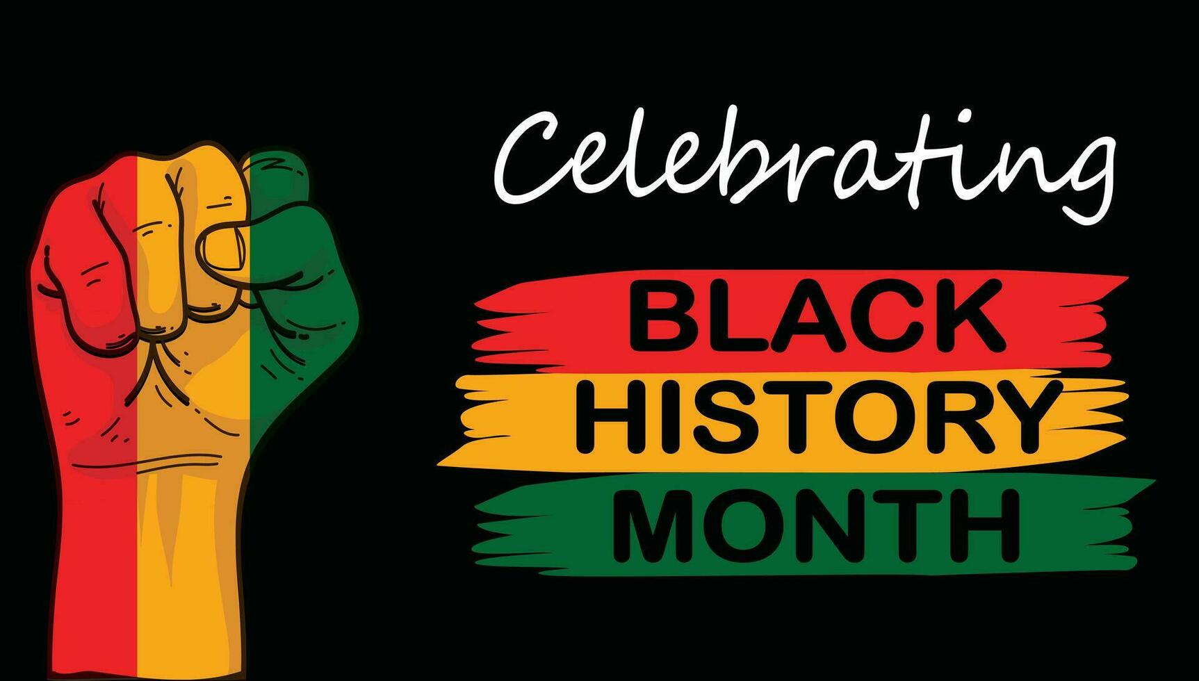 vector hand drawn flat black history month