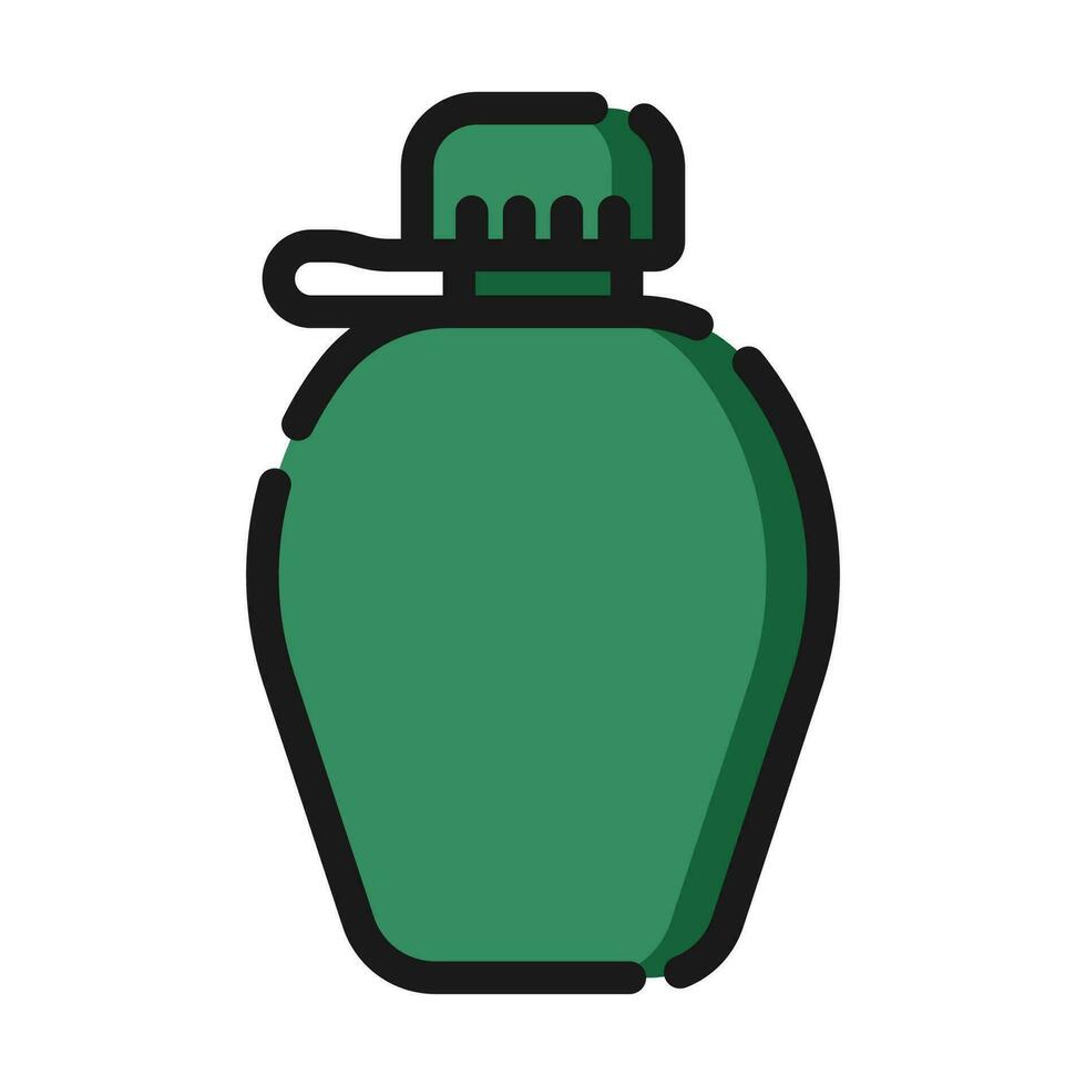 military canteen water bottle icon, vector illustration