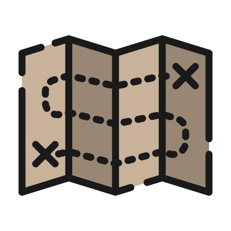 fold papaer map icon, vector illustration