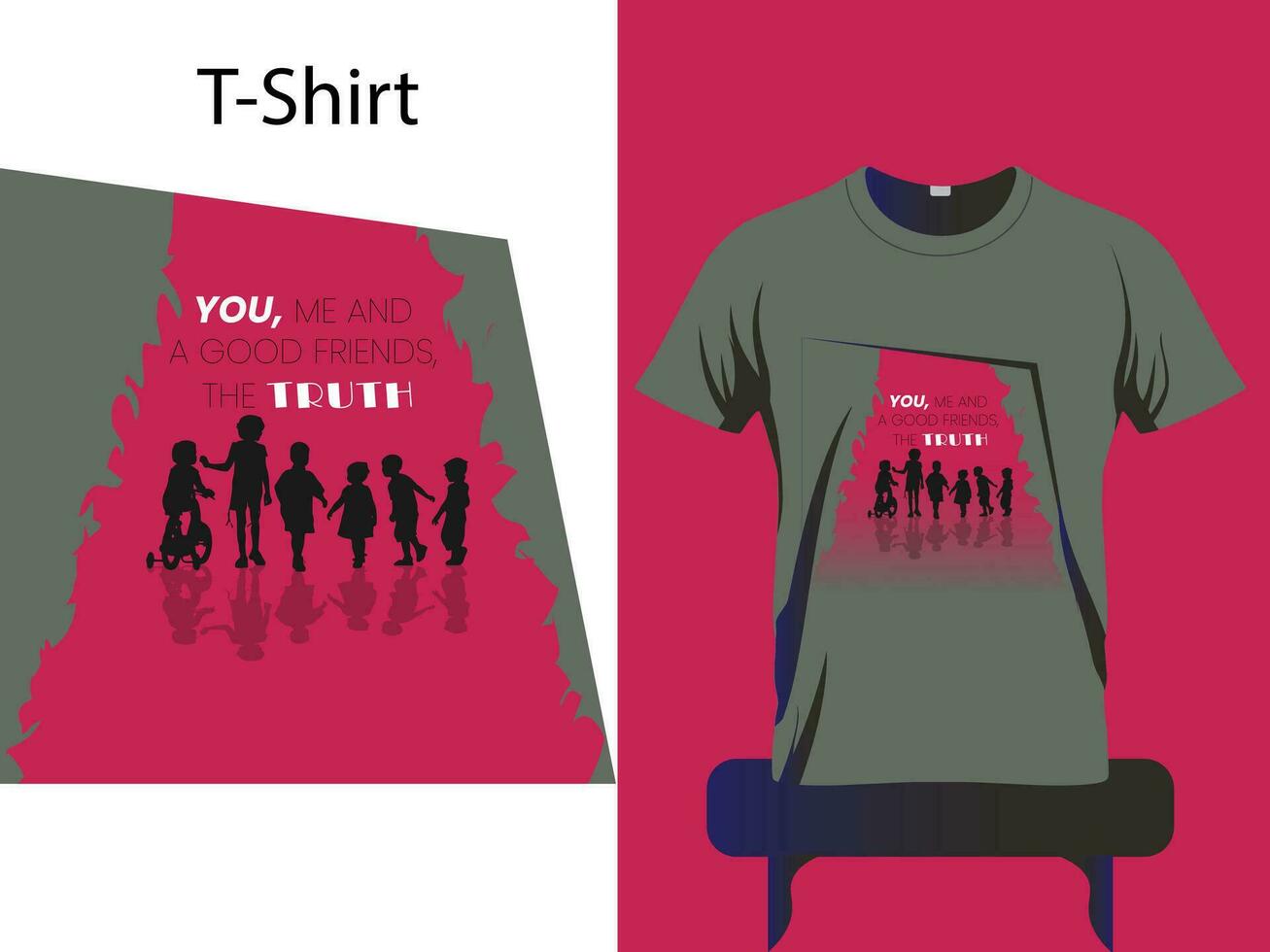 T-shirt template for textile to print ready vector