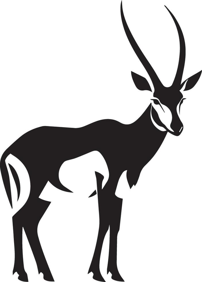 Antelope Black and White Vector Template for Cut and Print