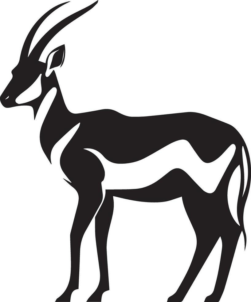 Antelope Black and White Vector Template for Cut and Print