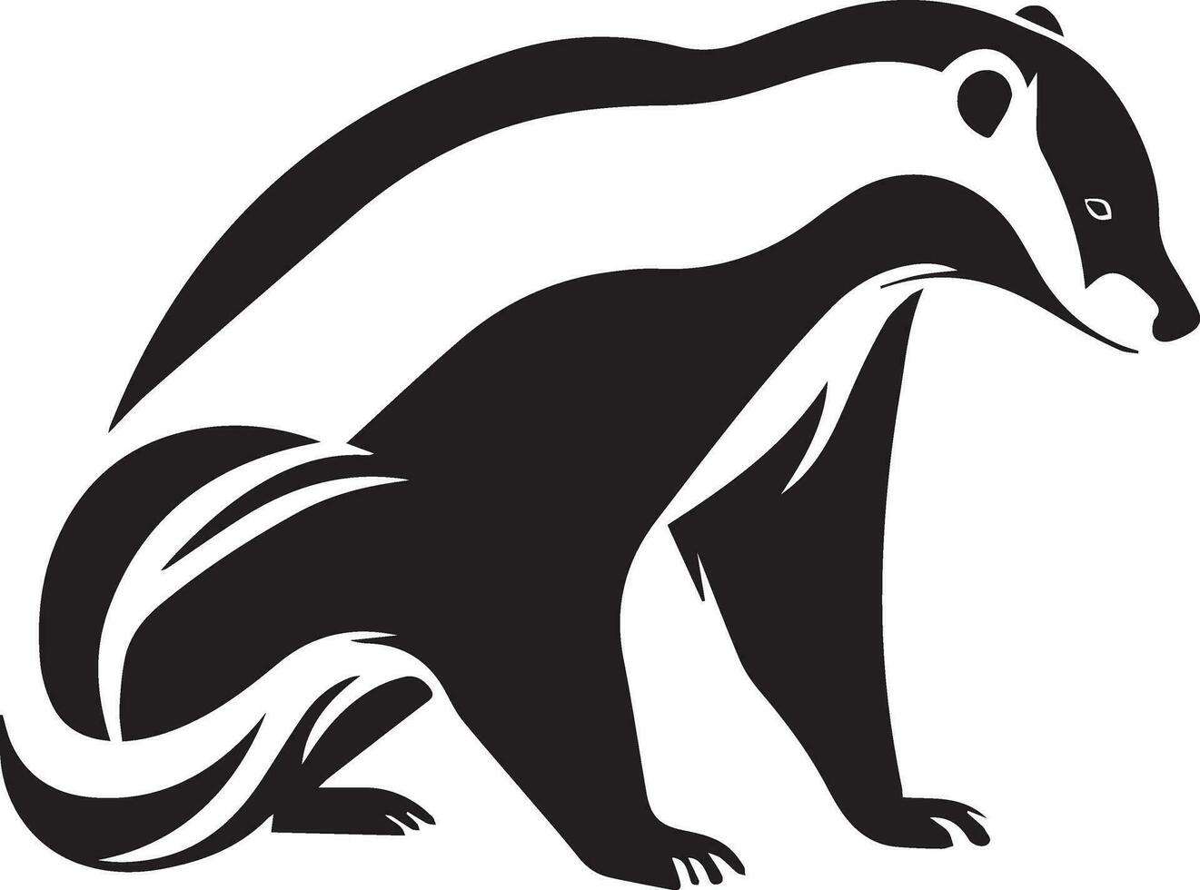 Badger Black and White Vector Template for Cut and Print