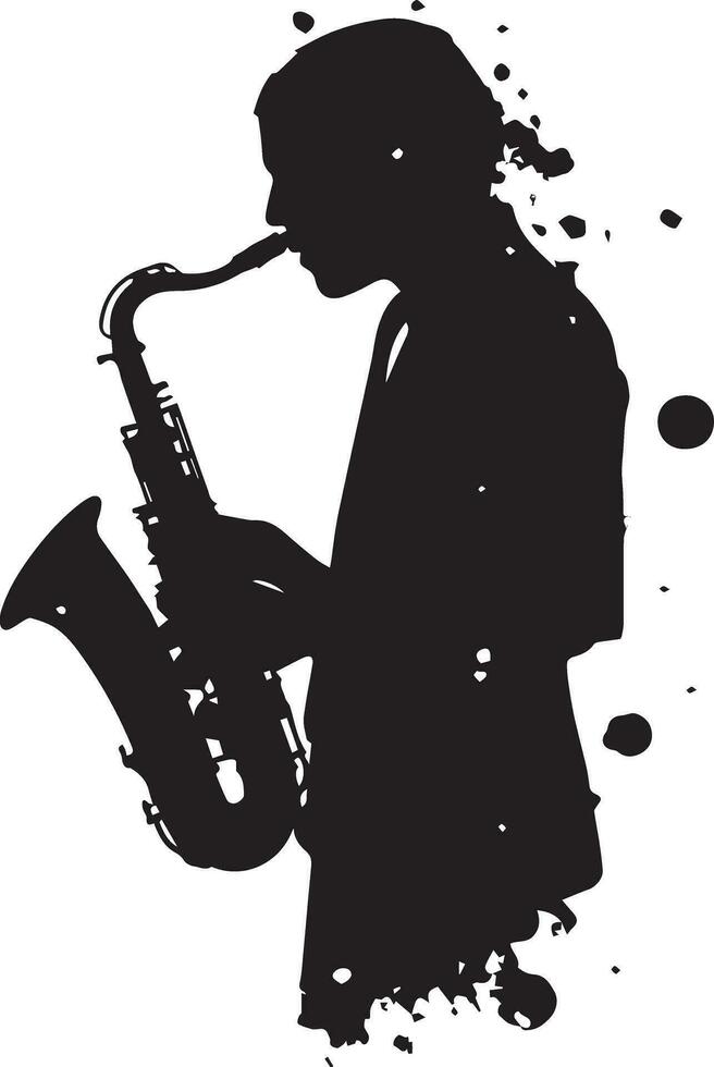 A person is blowing the trumpet Black And White, Vector Template Set for Cutting and Printing