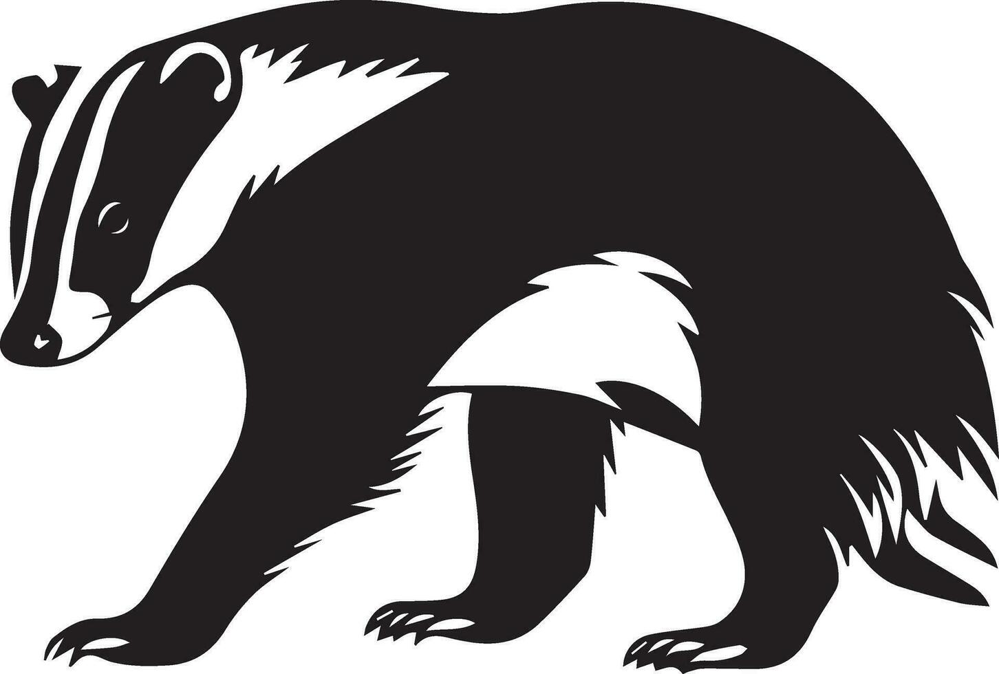 Badger Black and White Vector Template for Cut and Print