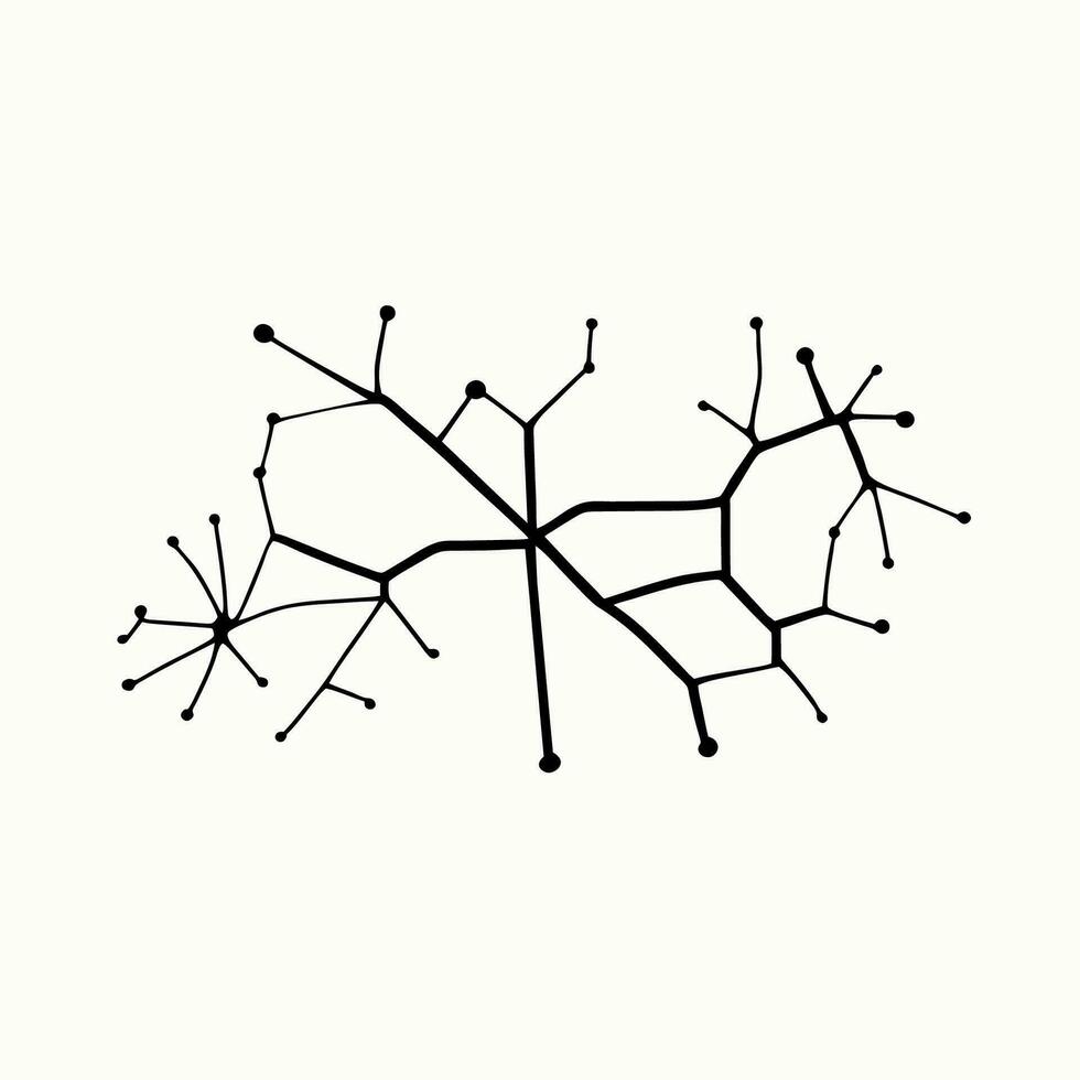 Neural network outlined design. Neuron nodes. vector