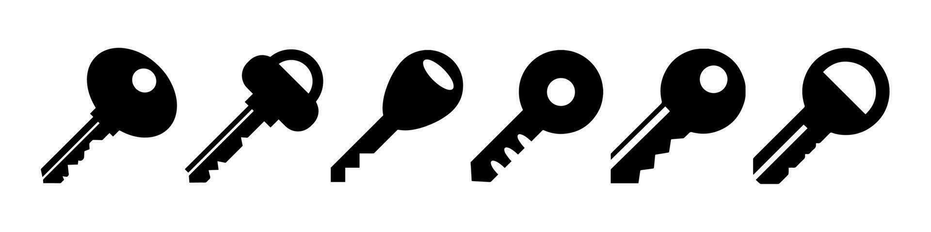 Keys vector icons set. House keys.
