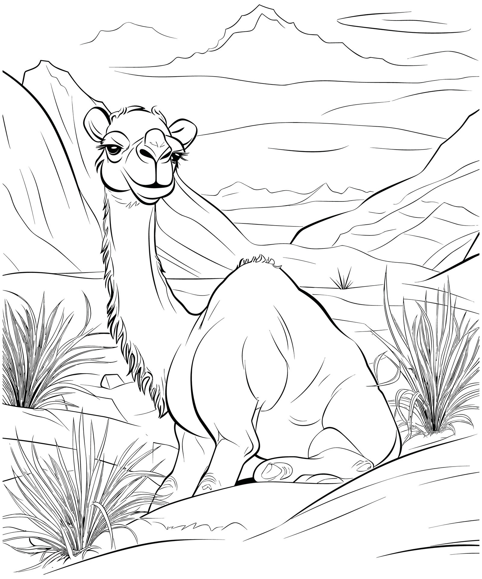 Camel Animal Coloring Page Illustration 25535954 Vector Art at Vecteezy
