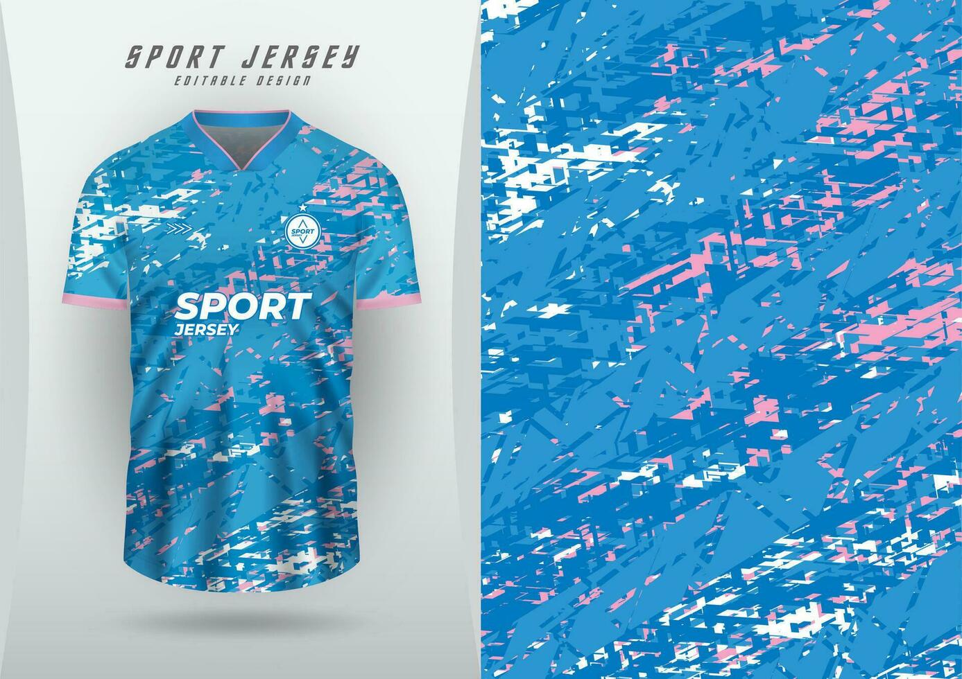 Background for sports jersey, soccer jersey, running jersey, racing jersey, grunge pattern, blue, pink and white. vector
