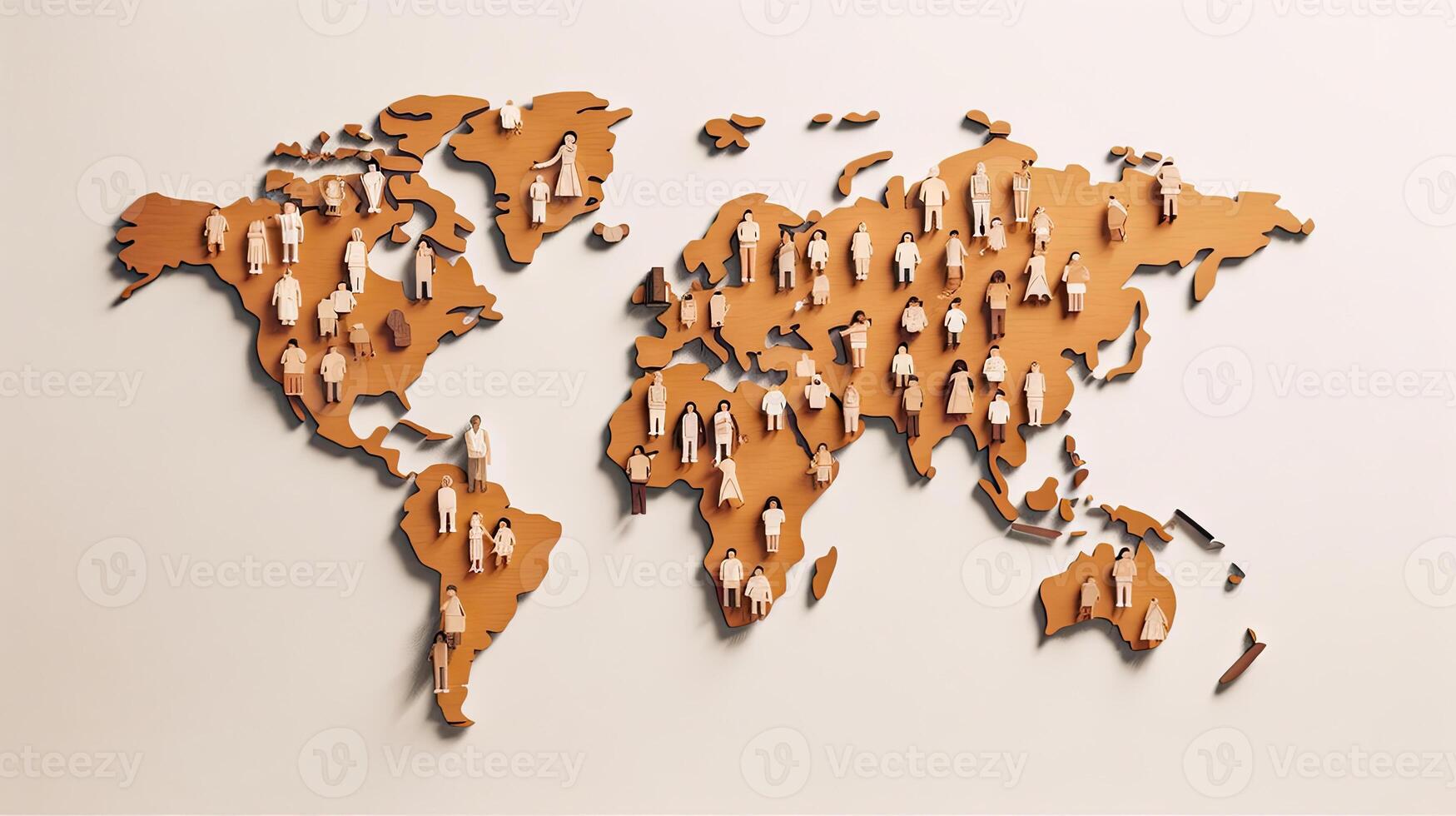 World map population with peoples background. . photo