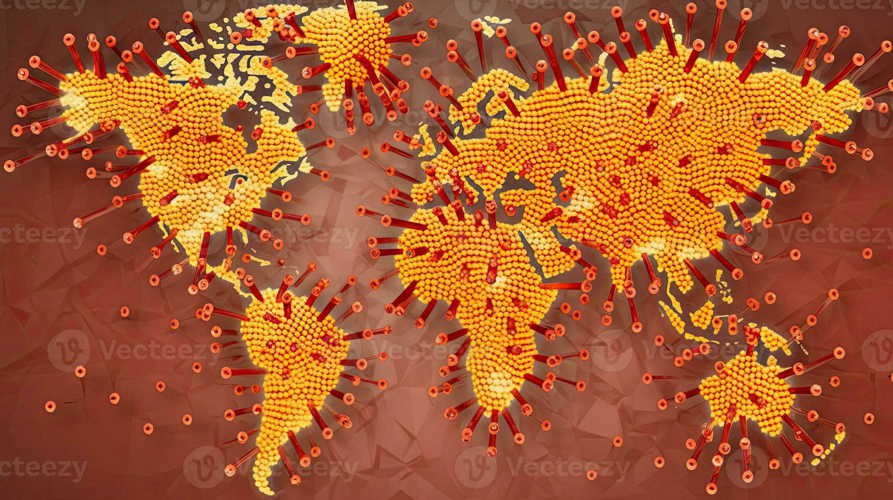 World map virus pandemia background. Generative AI. photo