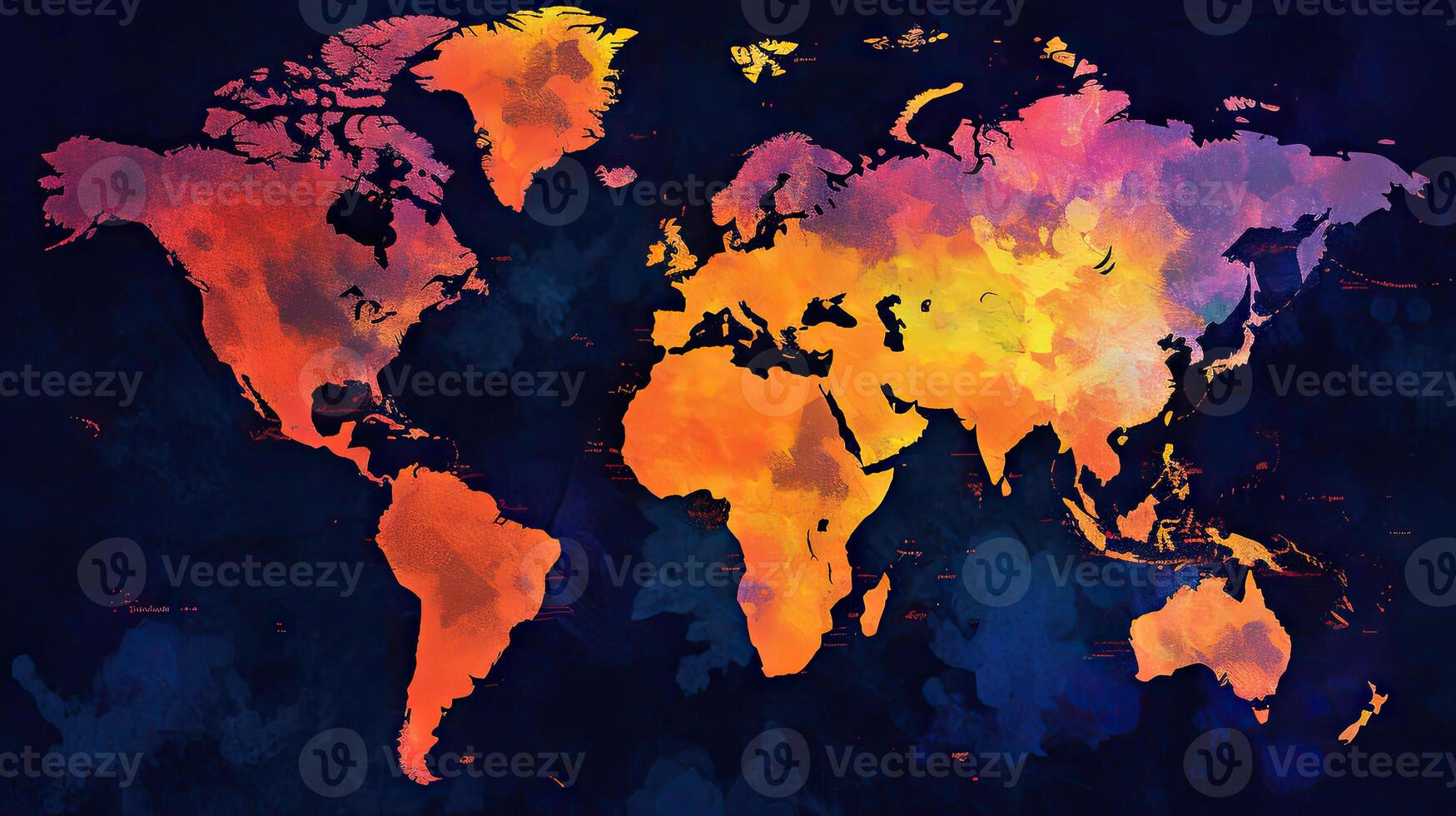 World map digital art background. . photo