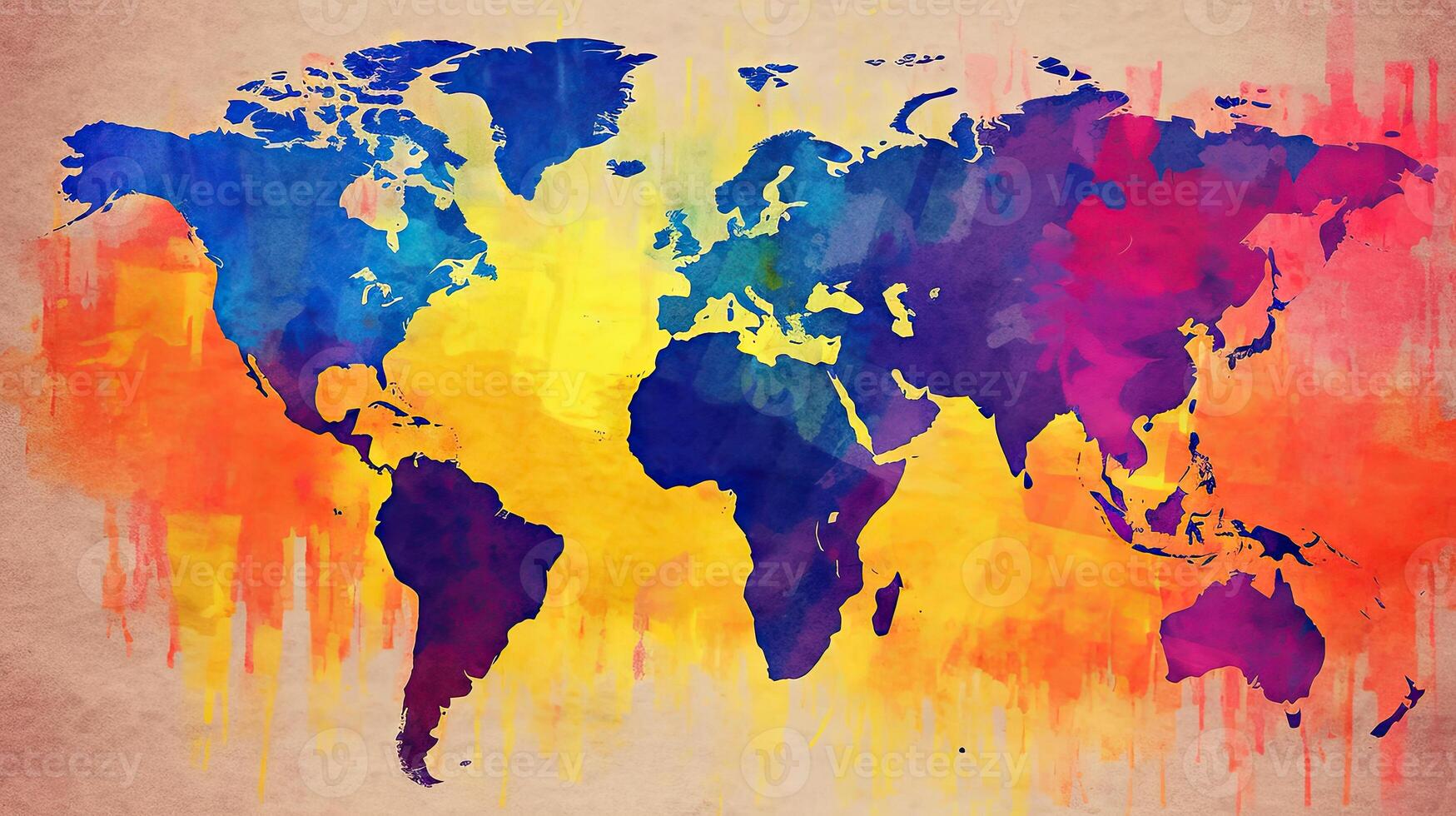 World map digital art background. . photo