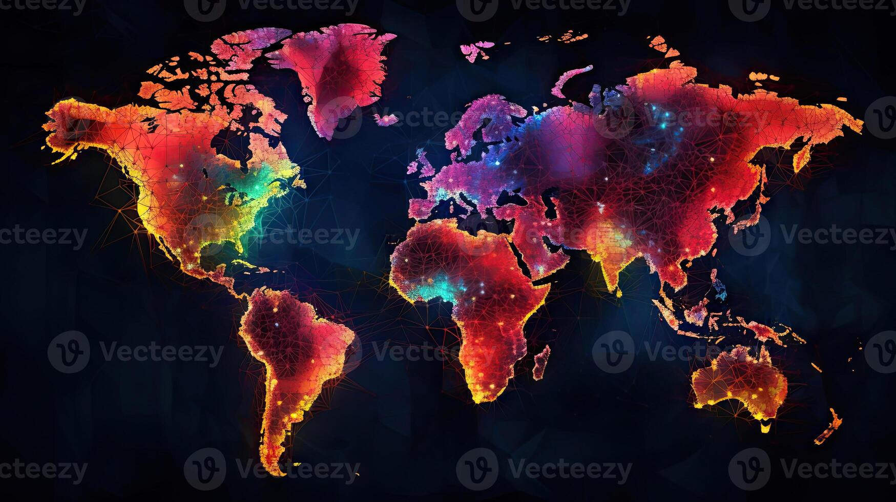 World map electro style background. . photo