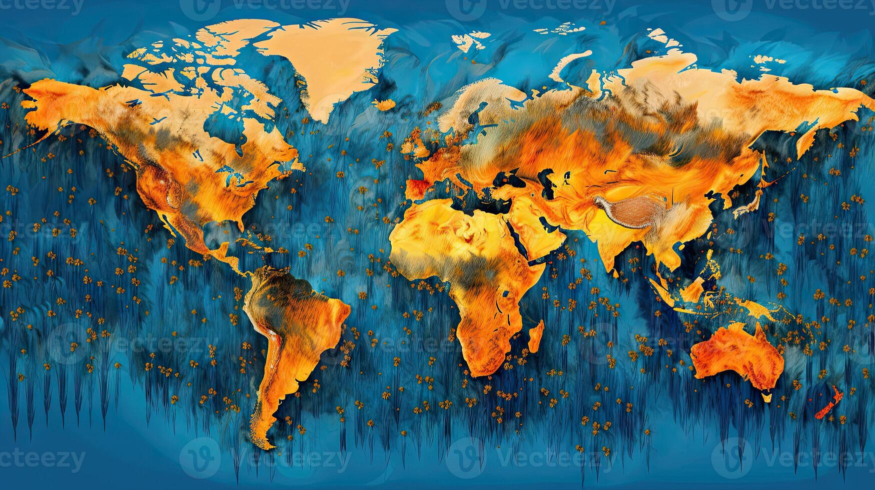 mundo mapa inundar antecedentes. generativo ai. foto