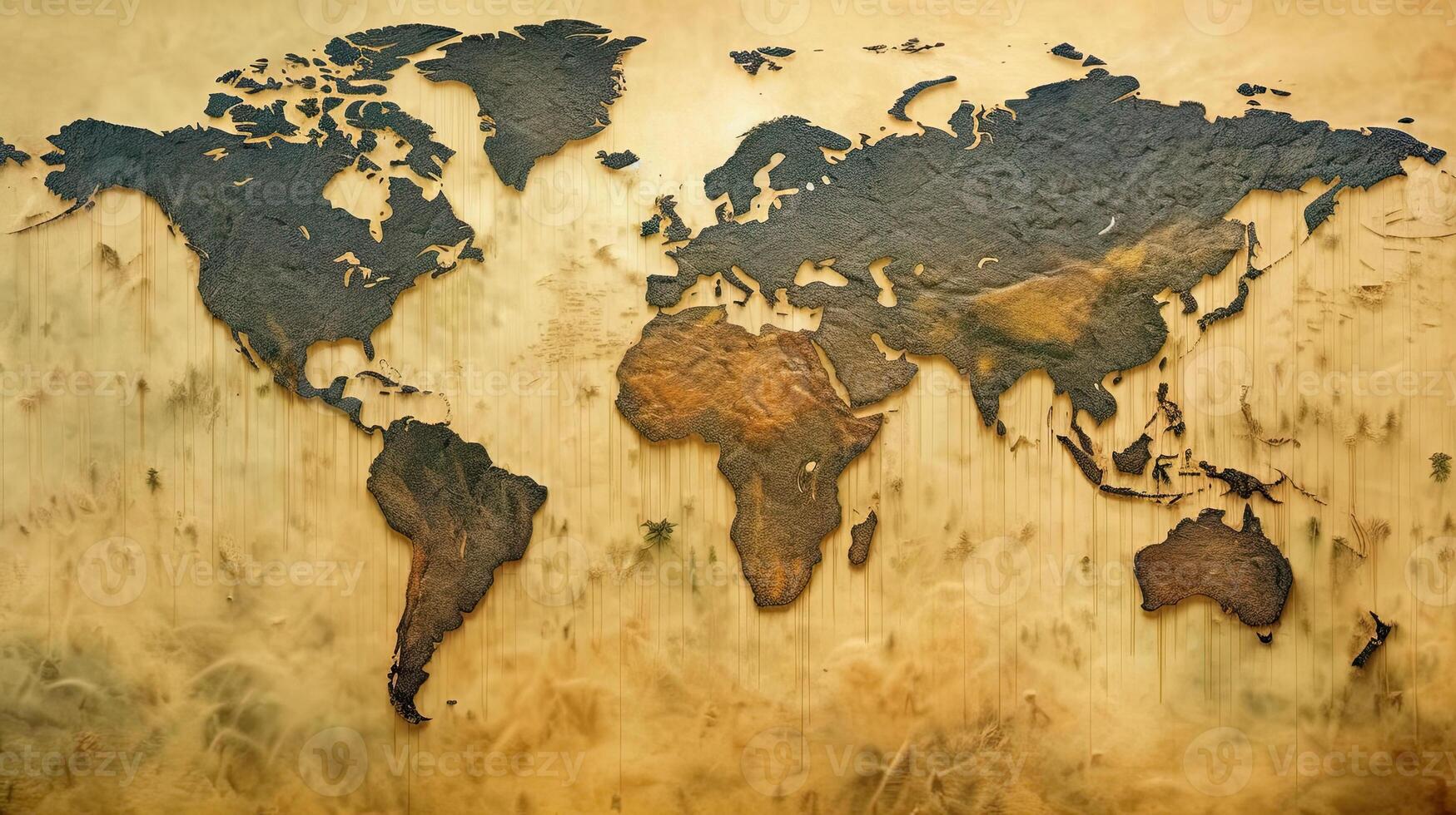 World map grunge background. Generative AI. photo