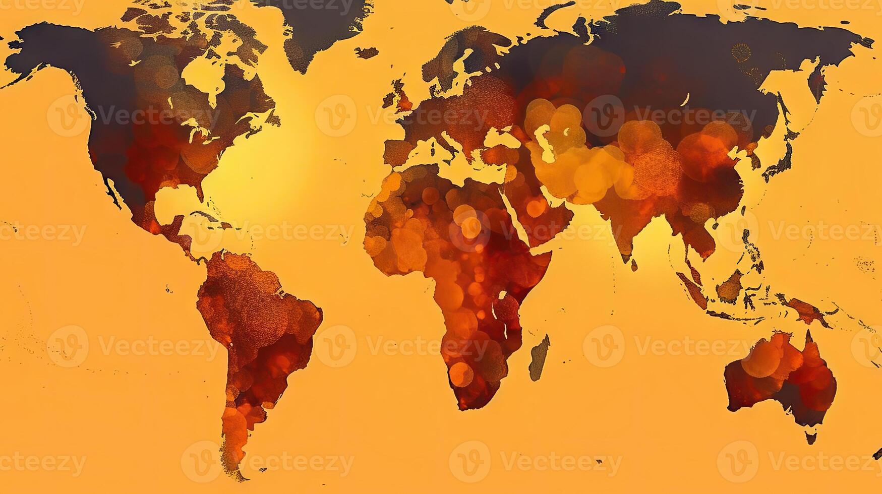 World map pollution background. . photo