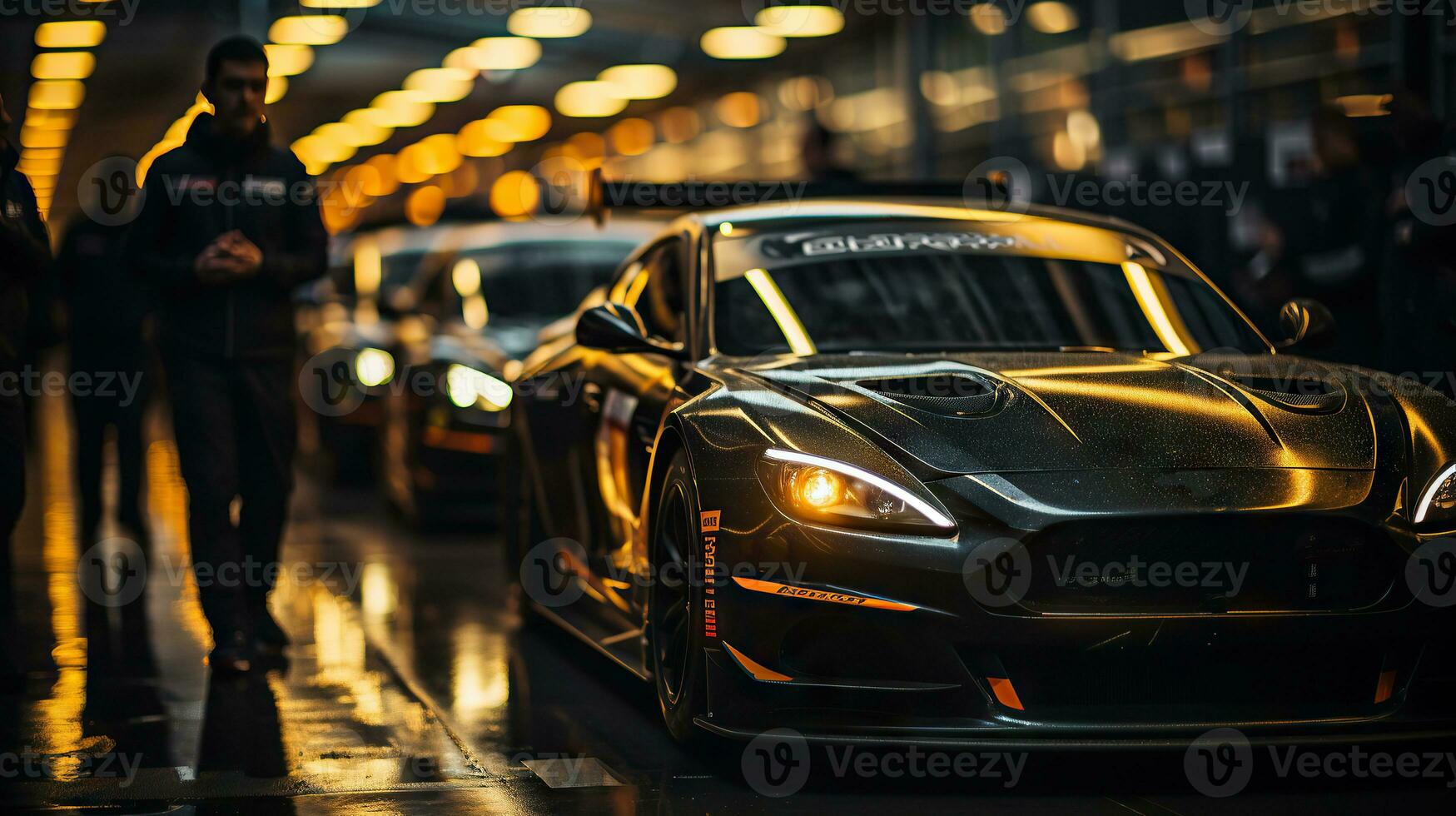 International Automobile race car challenge. Generative AI. photo