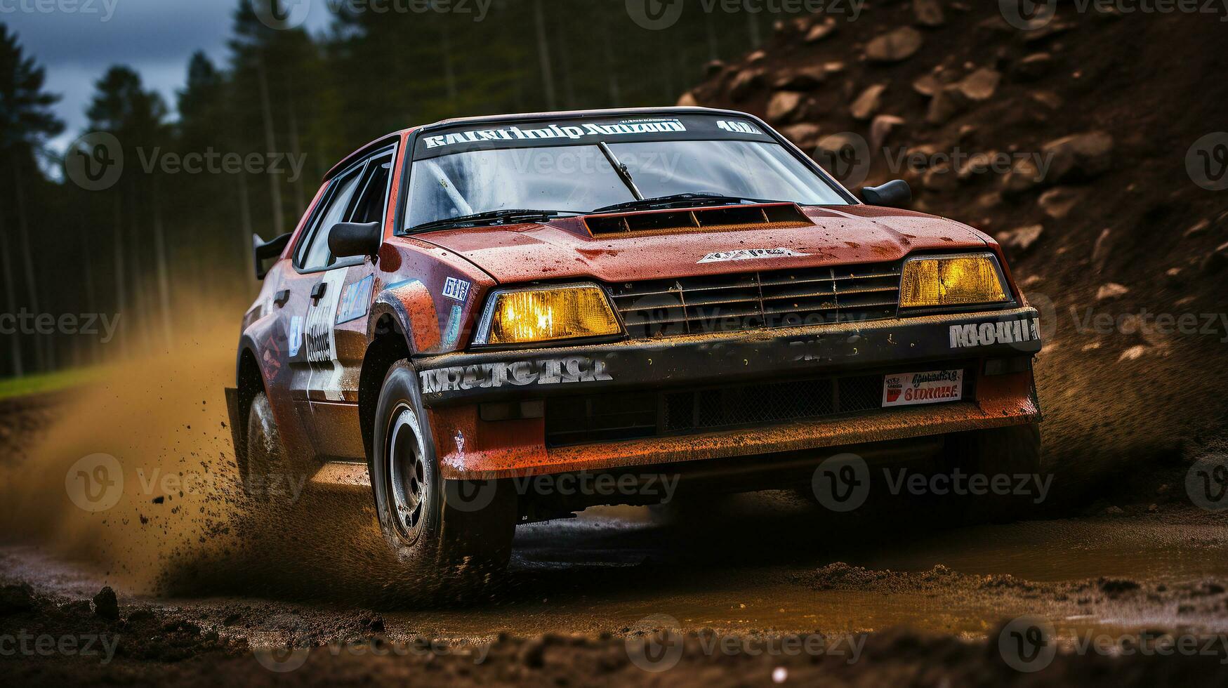 Safari Rally Cross Championship car. Generative AI. photo