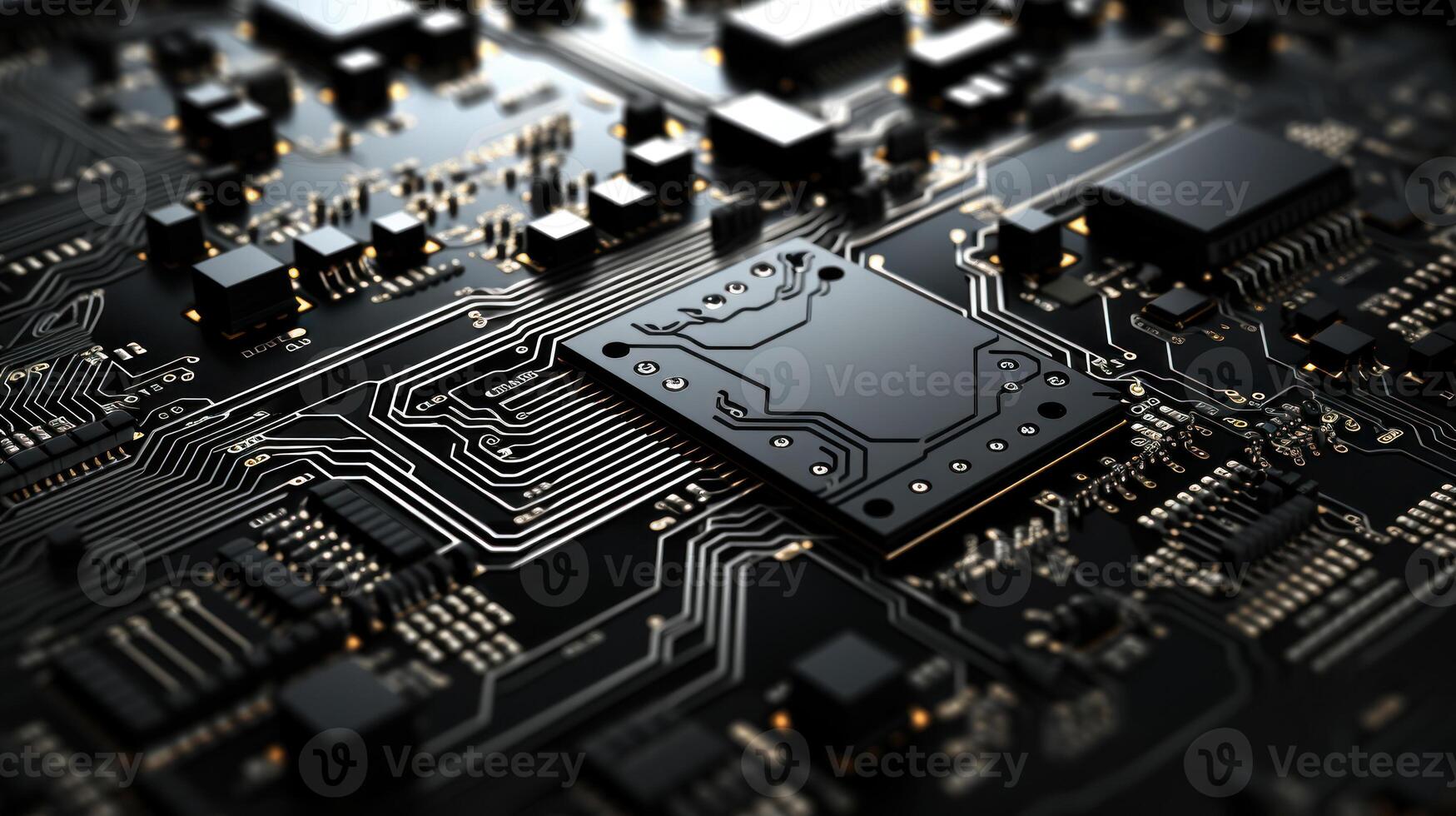 Close-up of electronic circuit board. Technology background. . photo