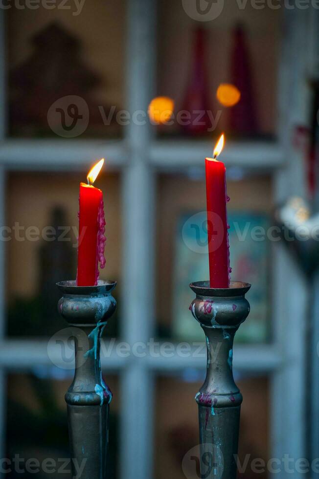 velas en el jardin foto