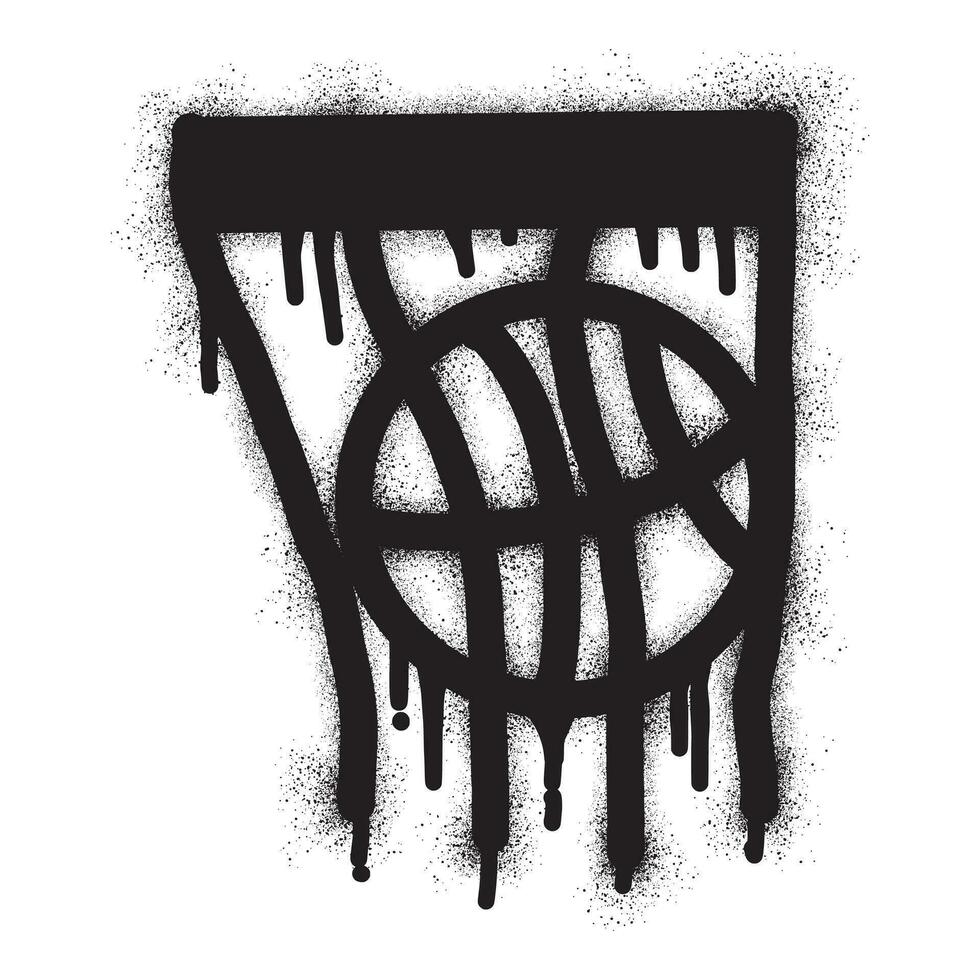 baloncesto icono pintada con negro rociar pintar vector