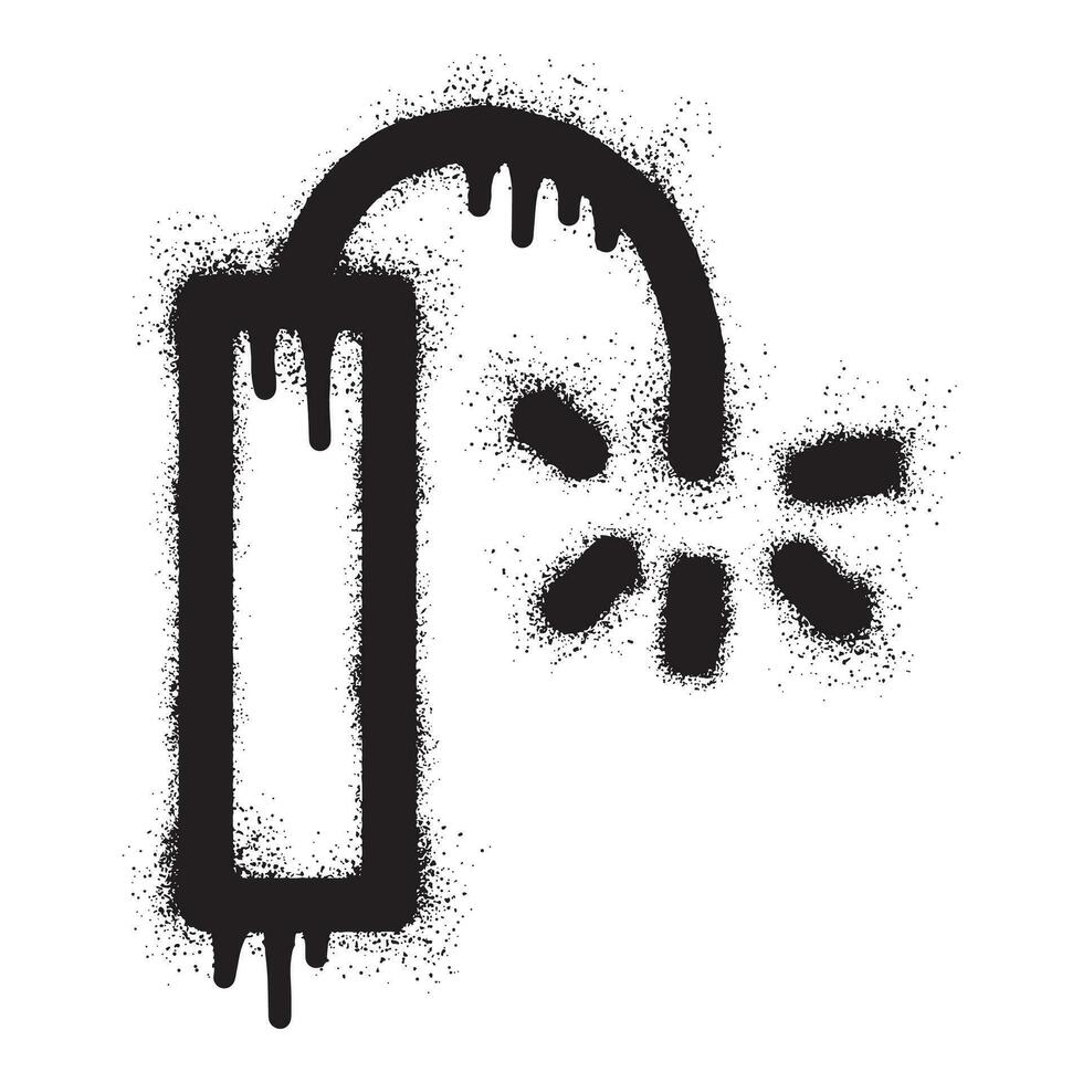 Dynamite icon graffiti with black spray paint vector