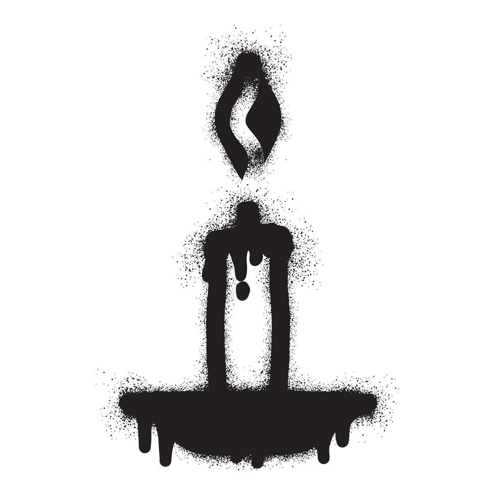 Candle graffiti with black spray paint vector