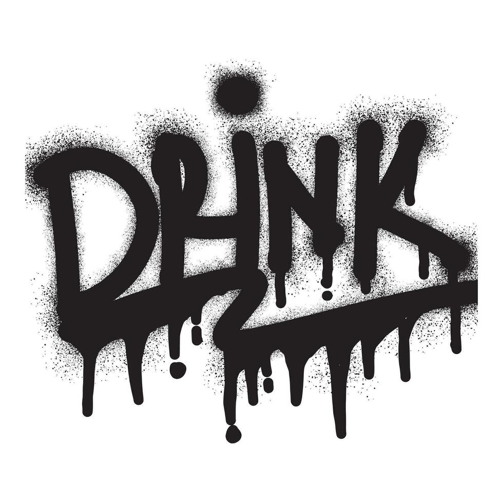 Graffiti drink text with black spray paint vector