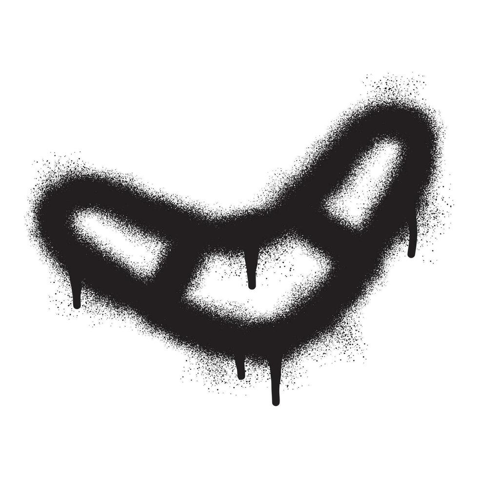 Boomerang icon graffiti with black spray paint vector