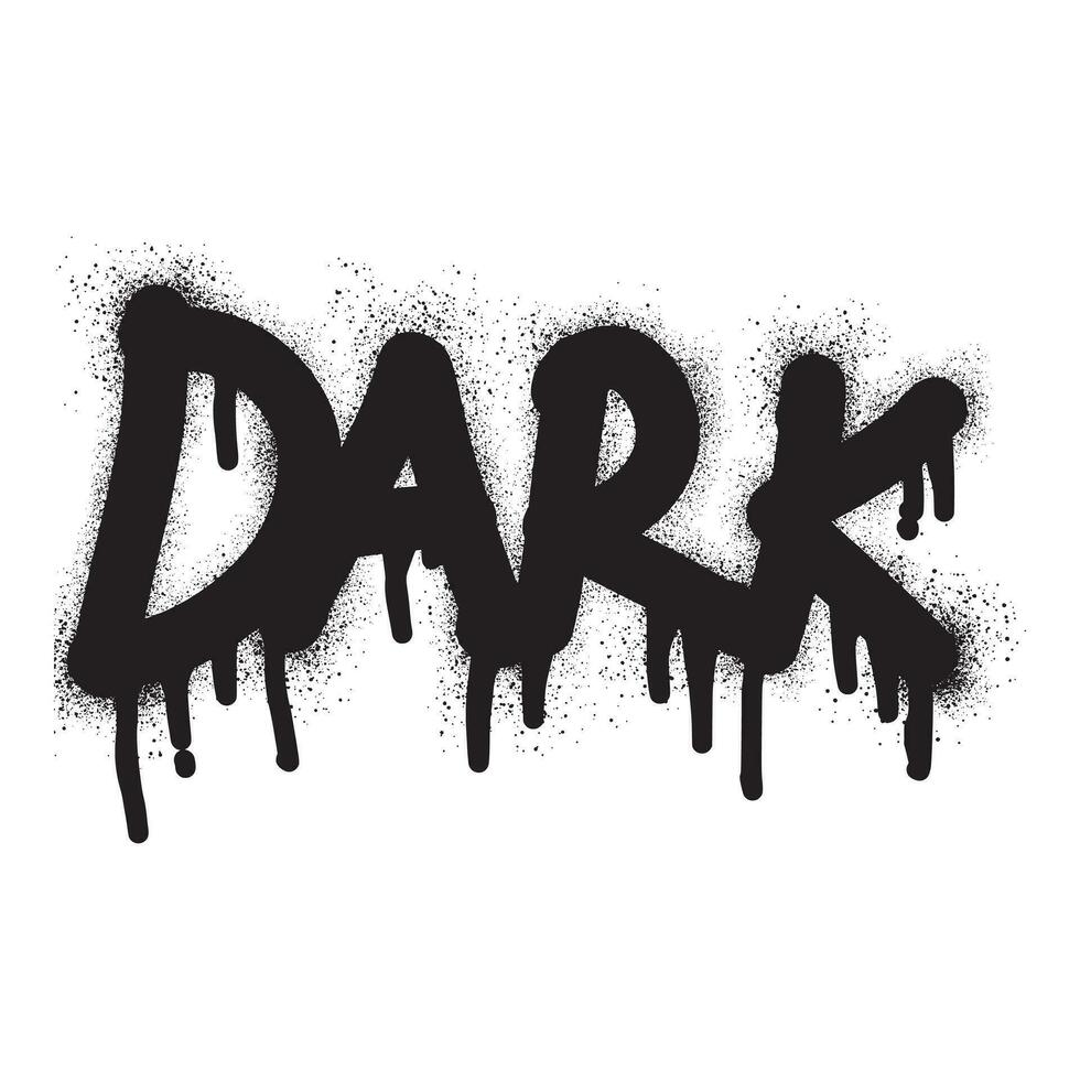 Graffiti dark word with black spray paint vector