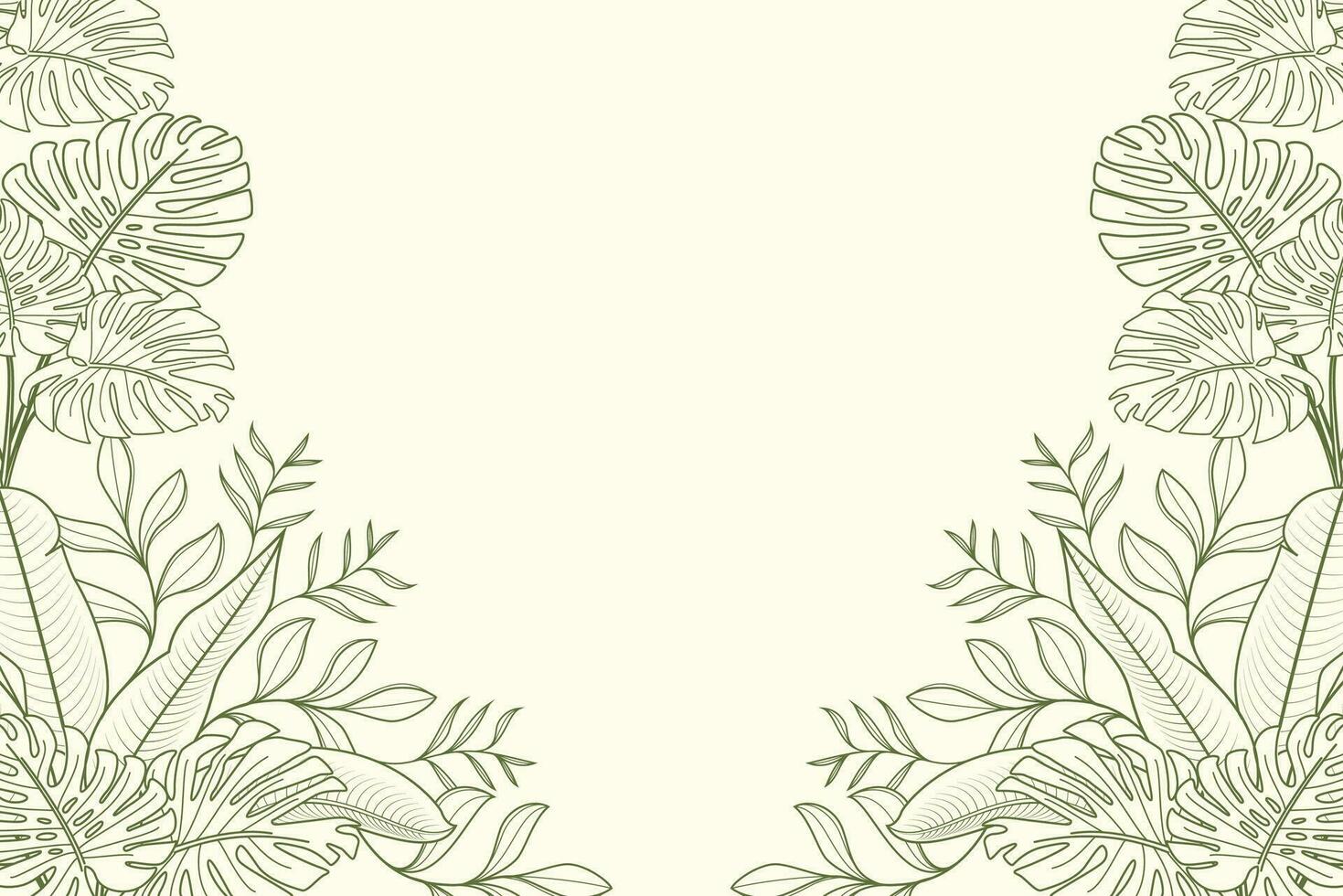 natural leaf background vector thin line natural soft colors