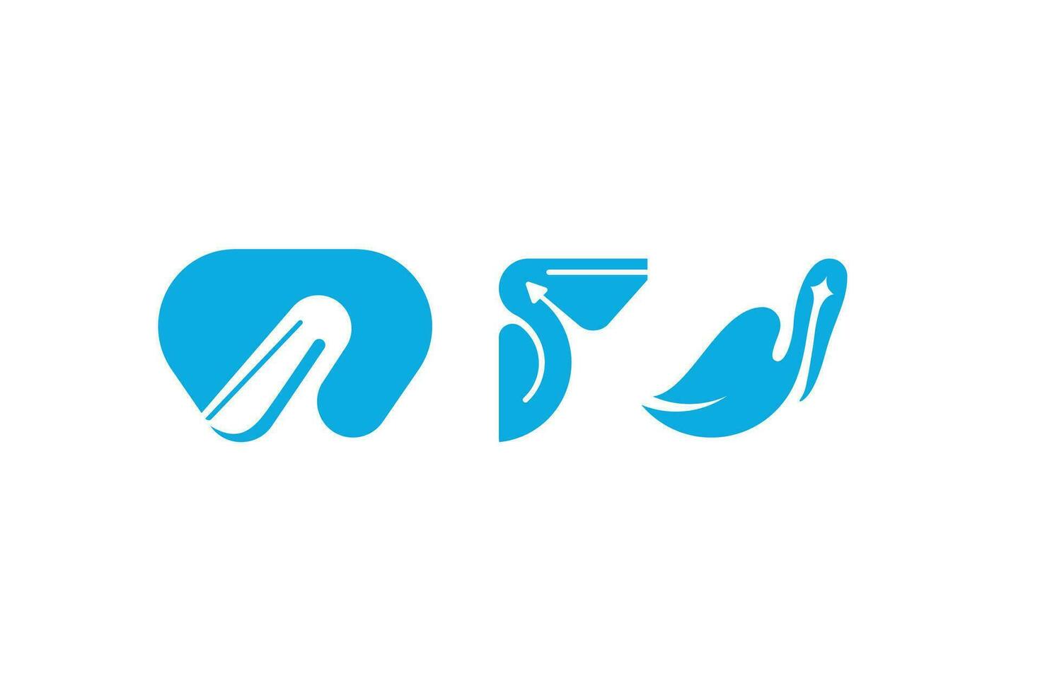Fish eating pelican logo icon vector
