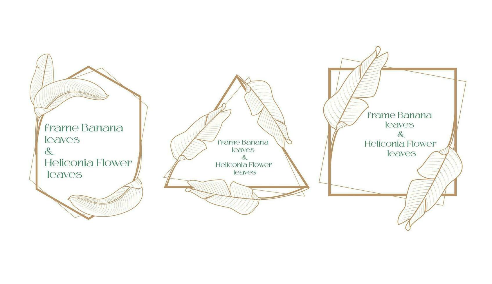 heliconia hojas floral marco monograma vector diseño modelo con Copiar espacio para texto o letras