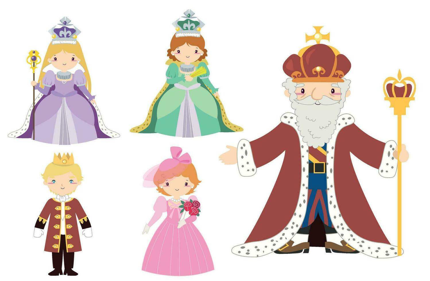 Medieval fairytale character. Kingdom theme. Vector file