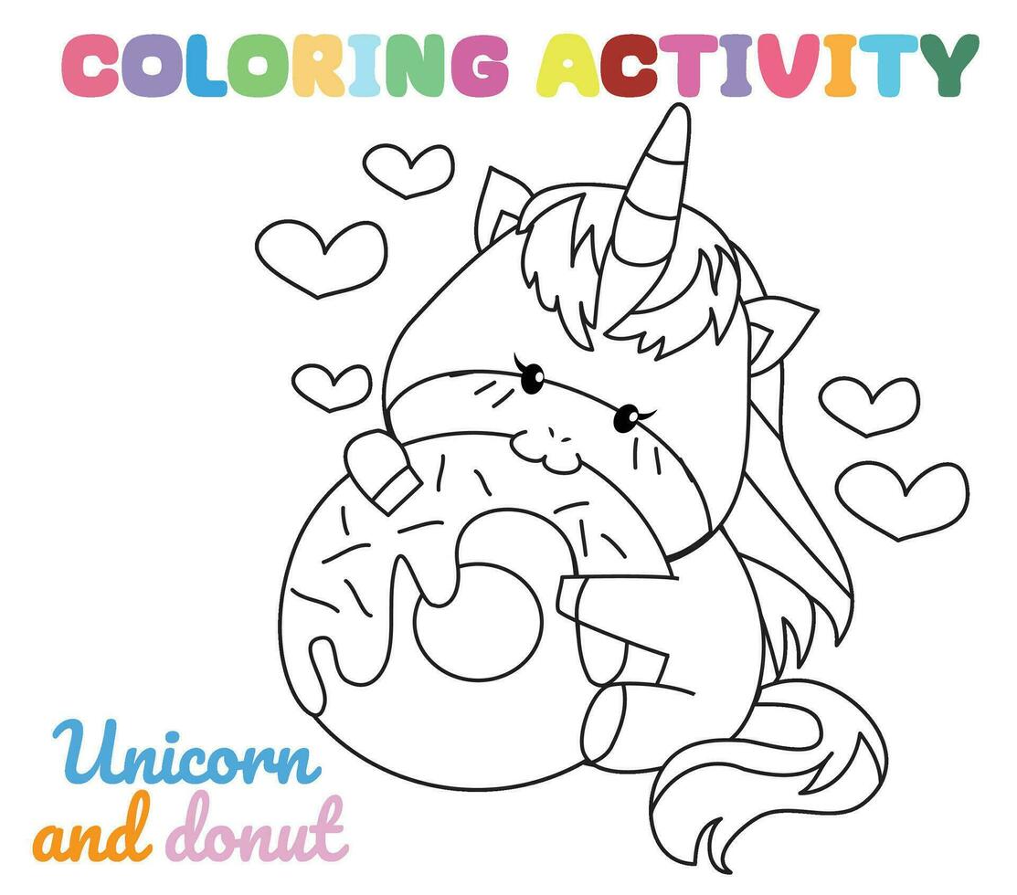 colorante unicornio hoja de cálculo página. divertido actividad para niños. educativo imprimible colorante hoja de cálculo. colorante actividad para niños. vector ilustración.