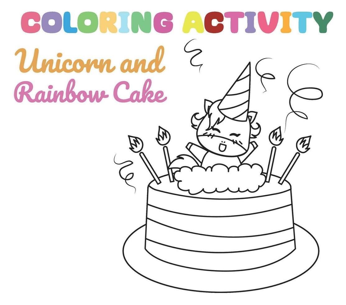 colorante unicornio hoja de cálculo página. divertido actividad para niños. educativo imprimible colorante hoja de cálculo. colorante actividad para niños. vector ilustración.