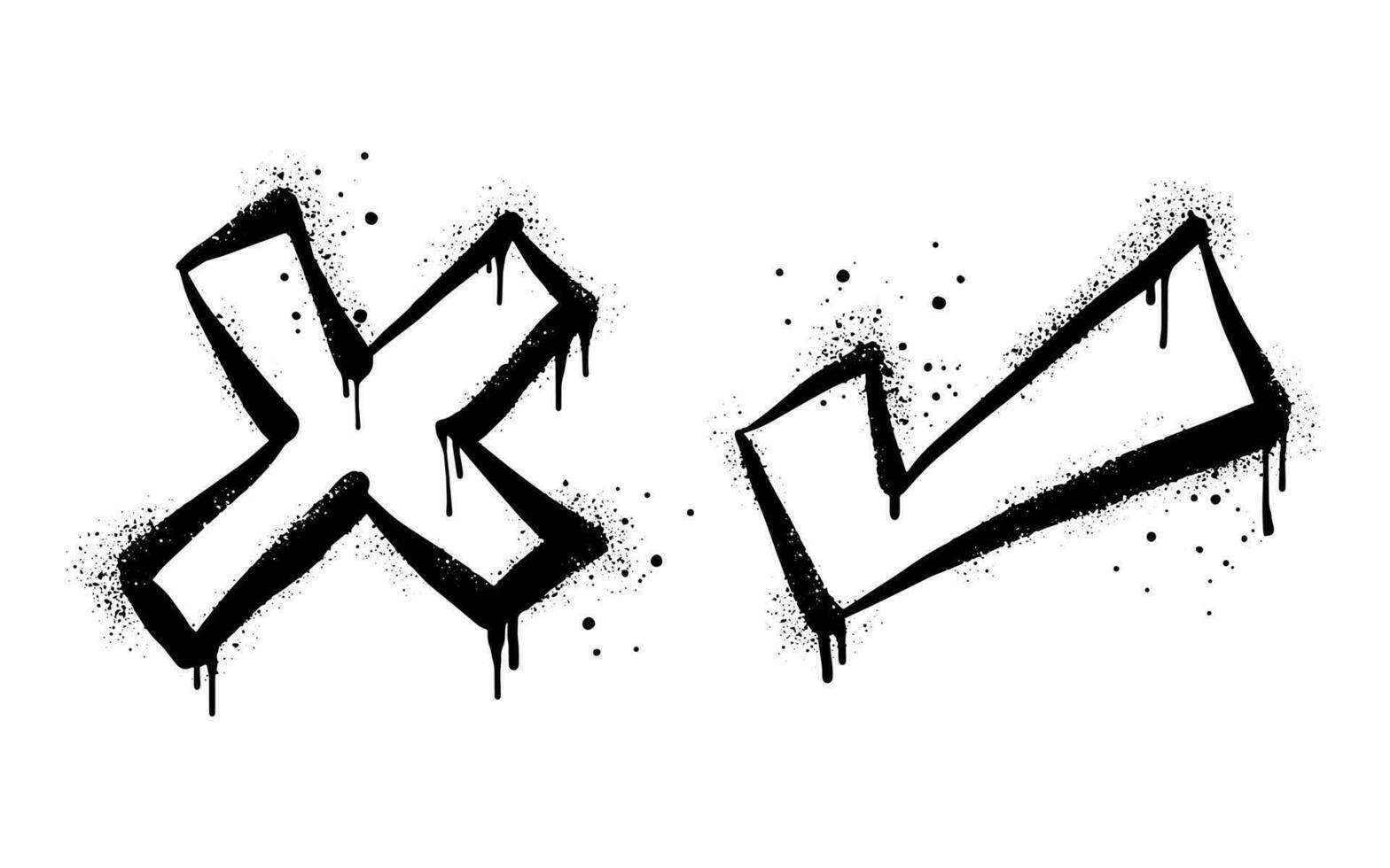 Check sign. Spray painted graffiti check mark in black over white. isolated on white background. vector illustration