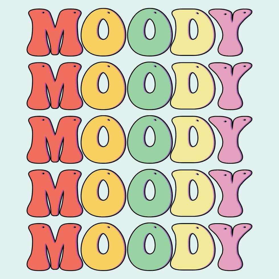 Cute Cartoon Alphabet Letters Moody vector