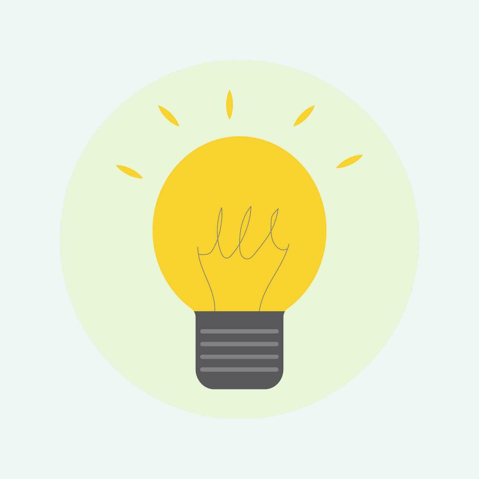 A yellow light bulb with the word light on it vector