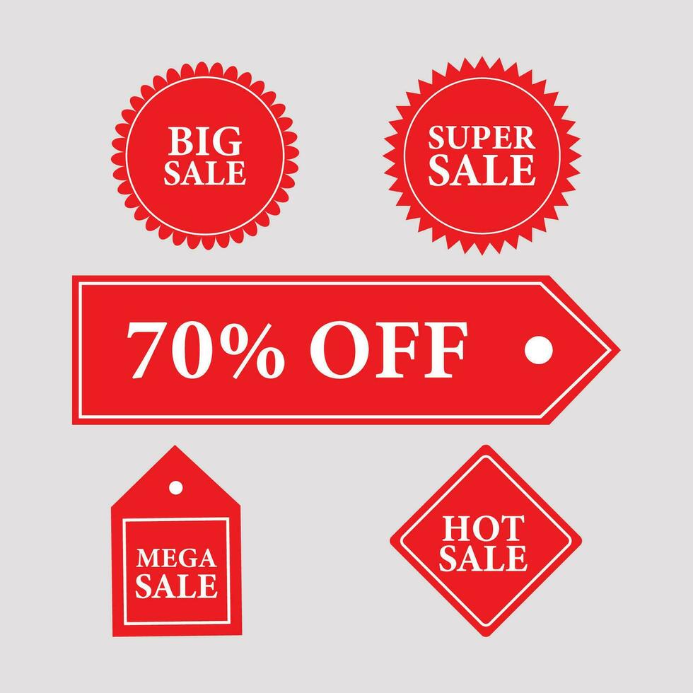 vector sale banner sticker, blank vector shopping clipart set