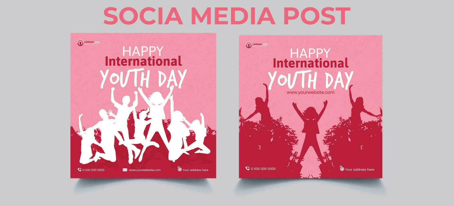 internacional juventud día social medios de comunicación póster bandera, internacional juventud día fondo, creativo concepto, mundo juventud día vector