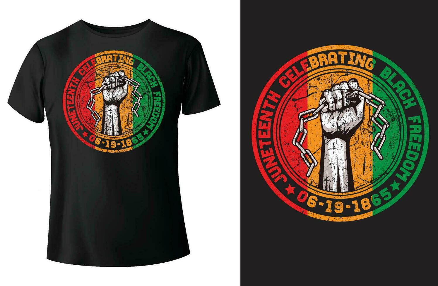 Juneteenth celebrating black freedom 1865 t-shirt design and vector. vector